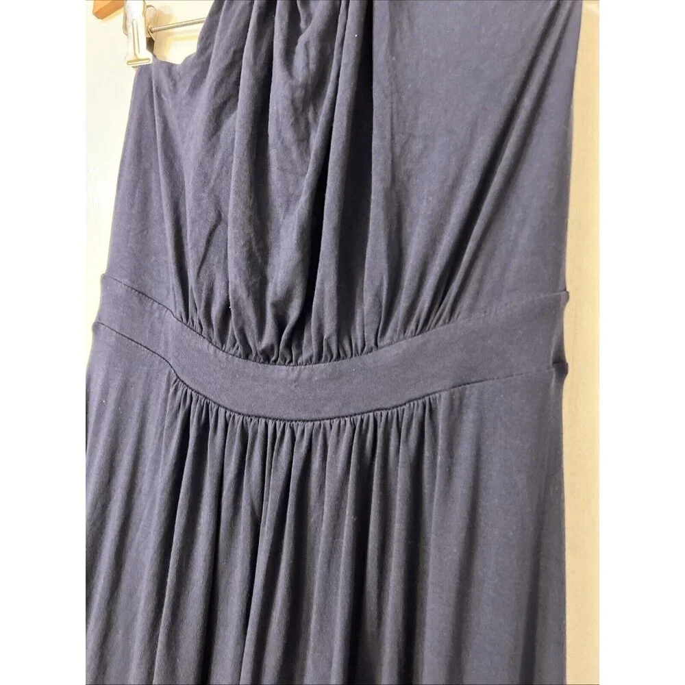 Boden Halter neck Sz Us 4p Navy Blue Maxi Evening Party Dress  Pleated Open Back